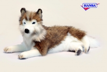 HANSA мягкая игрушка Собака Хаски лежащая 40 см