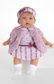 Кукла Анна в фиолетовом жилете озвуч 25 см