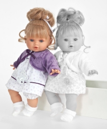Кукла Леонора в фиолетовом плач 33 см
